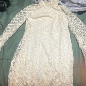 Elegant White Lace Dress